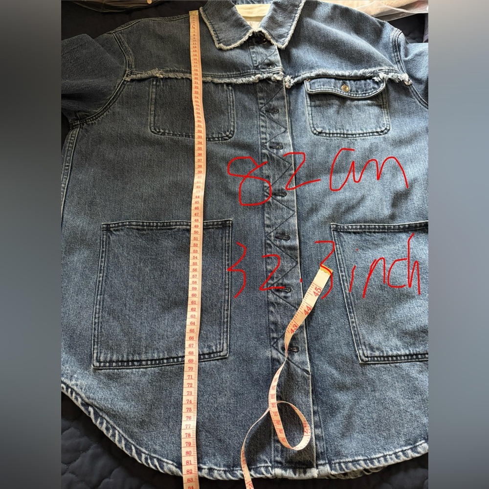 New Acne Studios Oversized Raw-Edge Denim Jacket - Picture 8 of 8